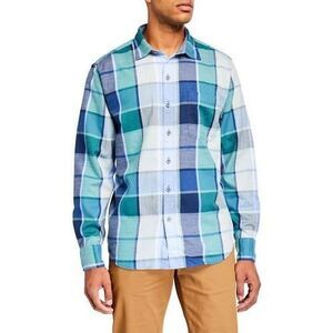 NWT Tommy Bahama Men's Designer Brand Heredia Plaid Sport Shirt Blue Small